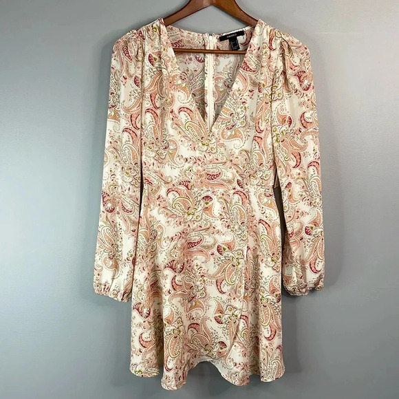 FOREVER 21 NWT Floral Paisley Print Chiffon Faux Wrap Dress Resort Collection S - Picture 14 of 14